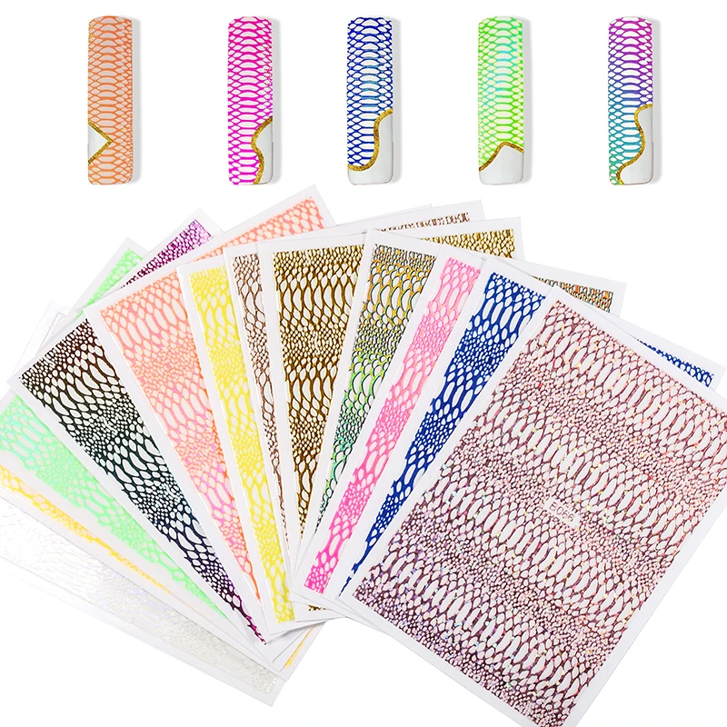 

12pcs Snake Print Nail Foils Leopard Wild Animal Skin Transfer Sticker Sexy Slider Starry Sky Gel Polish Wrap Decoration