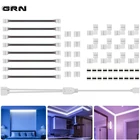 Разъем для светодиодной ленты RGB RGBW, 10 мм, 4 контакта12 мм, 5 контактов, L-образный для подключения углов, прямоугольный разветвитель, кабель 1to2 без пайки