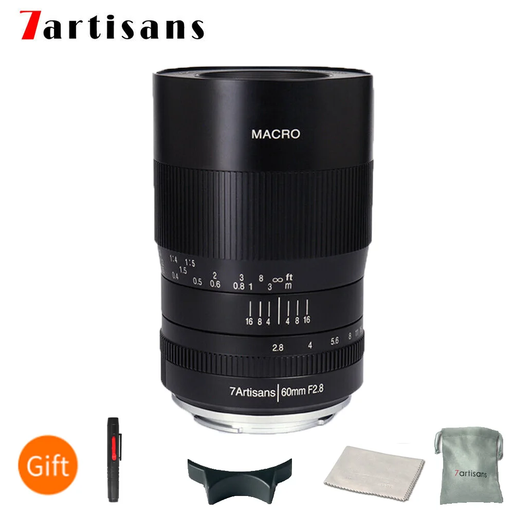 7artisans 60 мм F2. Макрообъектив с 8 1:1 увеличением для Canon EOSM eosd E Fujifilm M43 Nikon Z Mount sony Olympus