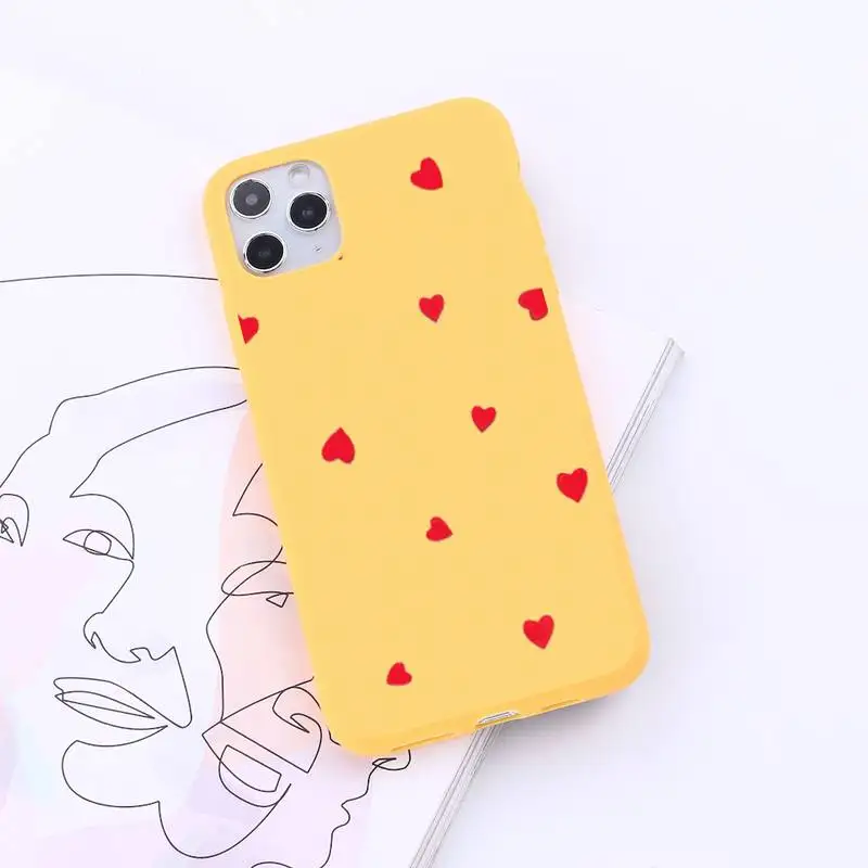 

Polka Dot Love Heart high quality Phone Case funda funda Candy Color for iPhone 6 7 8 11 12 s mini pro X XS XR MAX Plus
