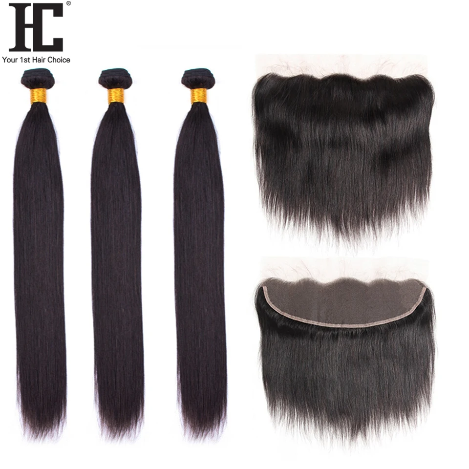 Прямые бразильские прямые человеческие волосы HC Hair с зажимами не Реми 4 шт./лот |
