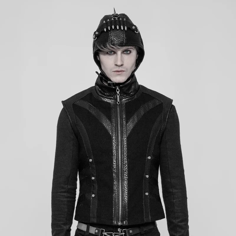 Кепка пилота в стиле панк-рейва с заклепками мужская из искусственной кожи