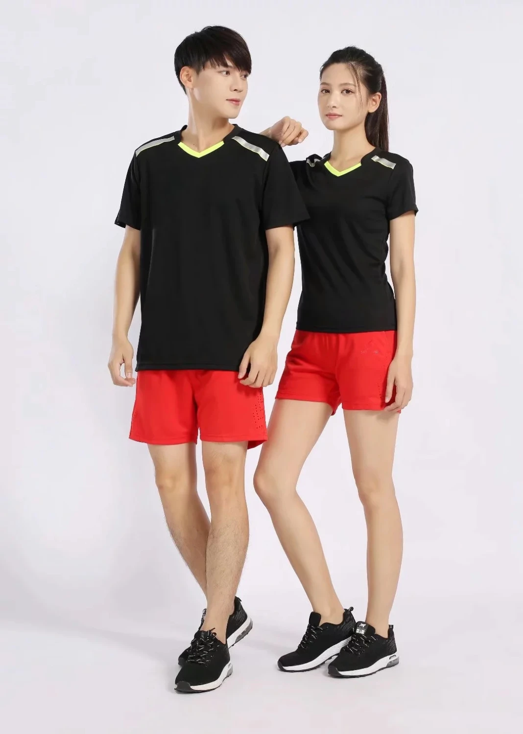 Быстросохнущие рубашки и шорты для бадминтона мужчин женщин поглощающий пот