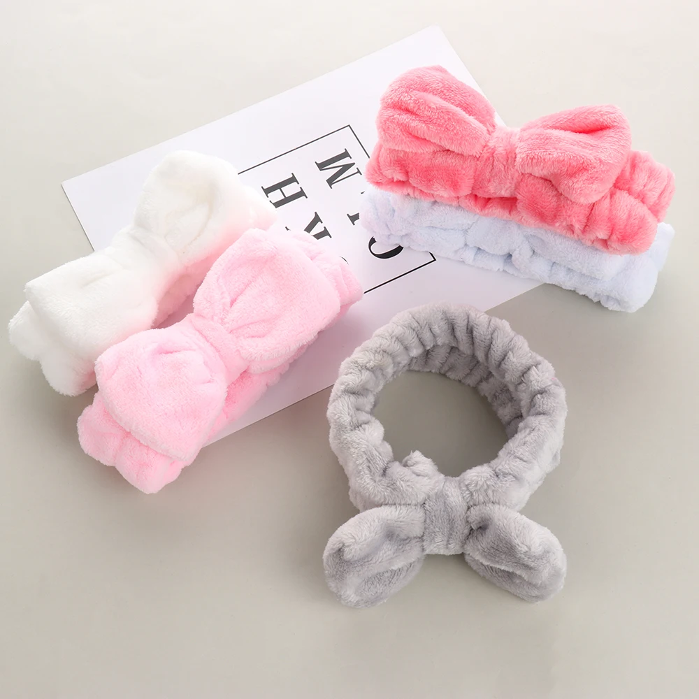 1 шт. бант-бабочка повязка для волос из мягкого кораллового флиса на голову лица