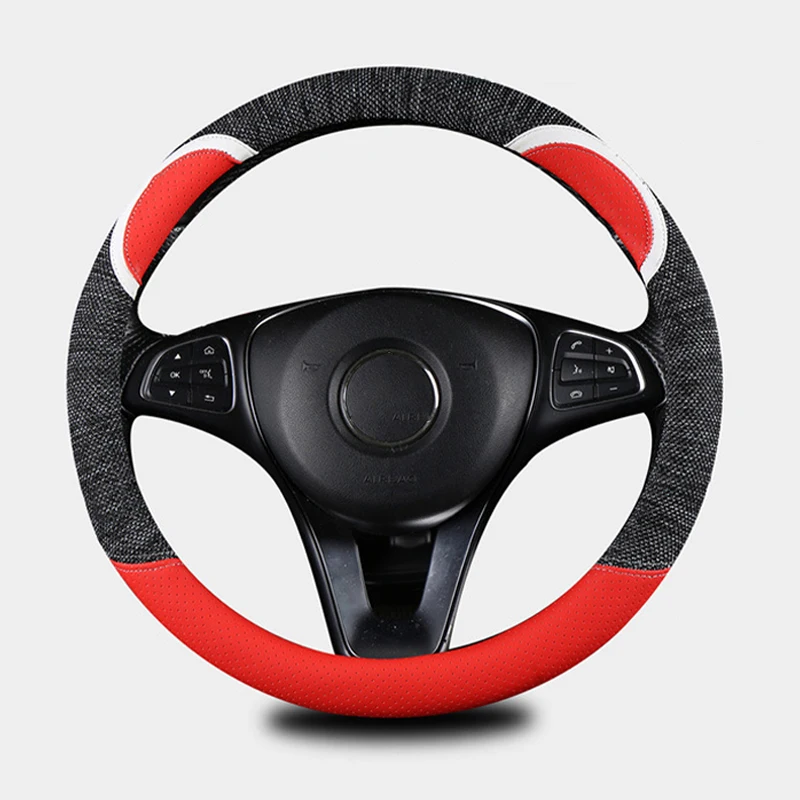 

Новинка, дышащая льняная оплетка в виде мультяшной фантазии, оболочка для руля, см, 14,5-15 дюймов, размер M, защита руля