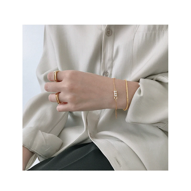

925 Sterling Silver Bracelet Temperament Niche Gypsophila Cauli Flower Female Bracelet Personality Wild Silver Chain Ornaments