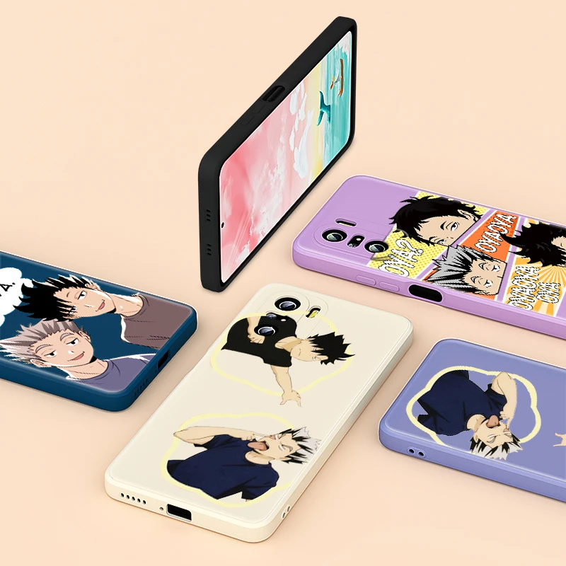 

For Redmi K40 Gaming 8A Pro K30 K30S K30i 10X 9 9C 9A 9i 9T 8 7 Phone Case Japan Anime Haikyuu Oya Liquid Silicone Soft Cover