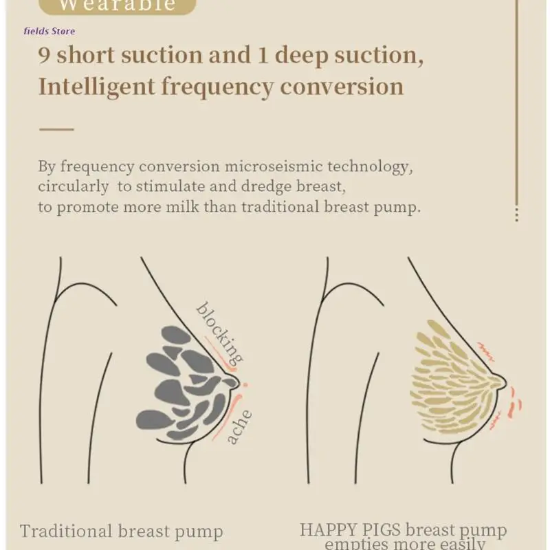 

Smart Electric Wearable Breast Pump LED Display Portable Baby Nipple Silence Suction Cup Feeding Milk Half Ball Bottles