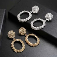 new vintage clip on earrings for women golden round circle hollow heavy punk earring gift for party brincos