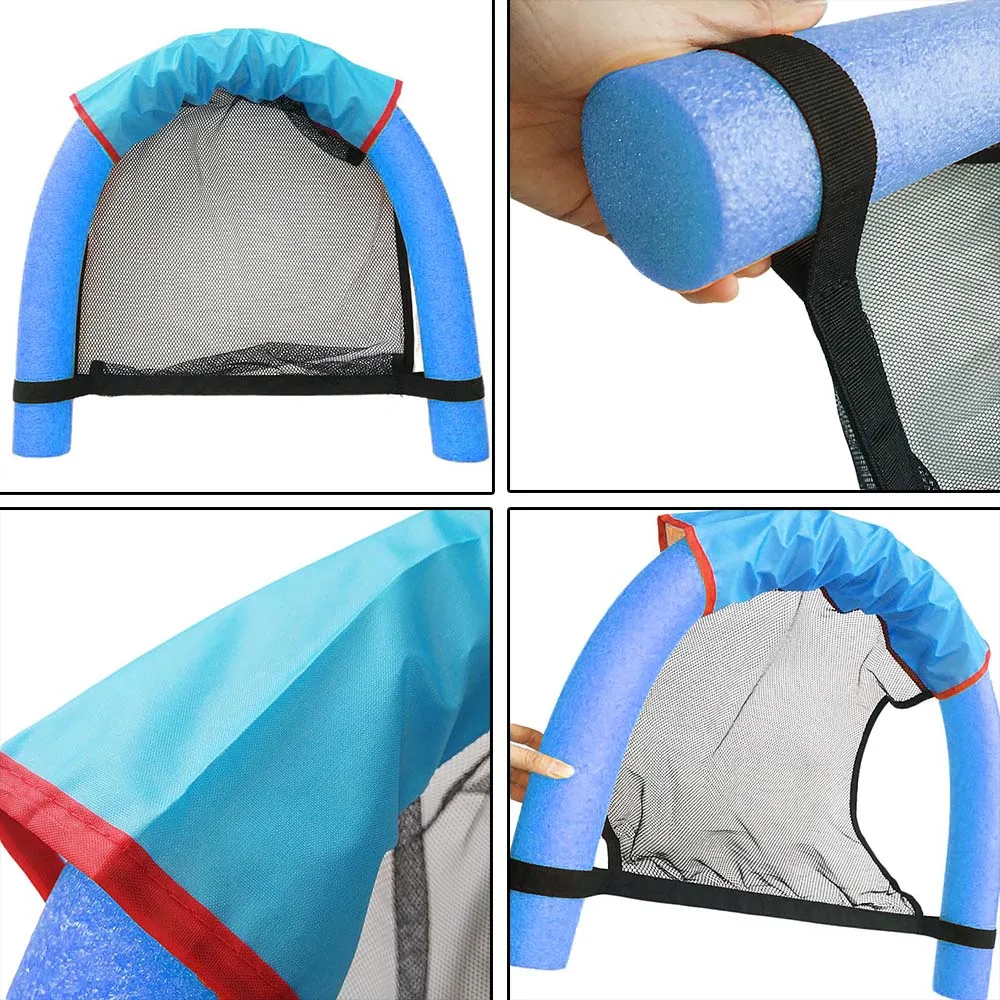 

6.0x150CM Children Kids Soft Noodle Pool Mesh Water Floating Chair Swimming Seat Blue soft
