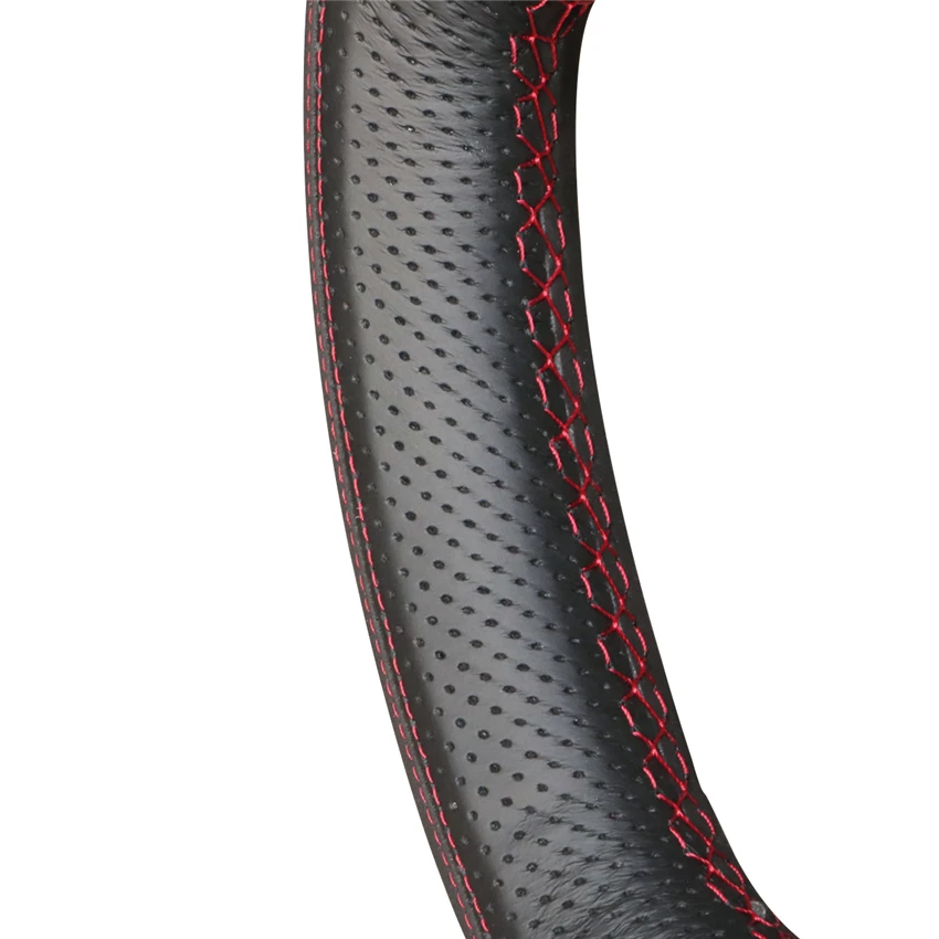 Черные замшевые чехол рулевого колеса автомобиля из натуральной кожи для Seat Leon