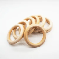 chenkai 10pcs 70mm 2 75 baby wood teether ring unfinished nature wooden infant shower pacifier dummy chewing sensory 7cm toy