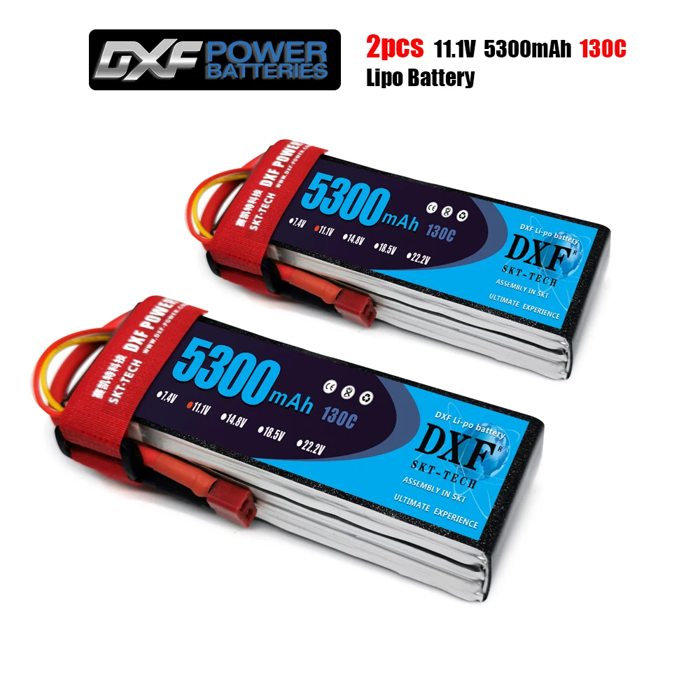 

DXF 3S 11.1V 5300mah 130C-260C Lipo Battery 3S XT60 T Deans XT90 EC5 50C For Racing FPV Drone Airplanes Off-Road Car Boats