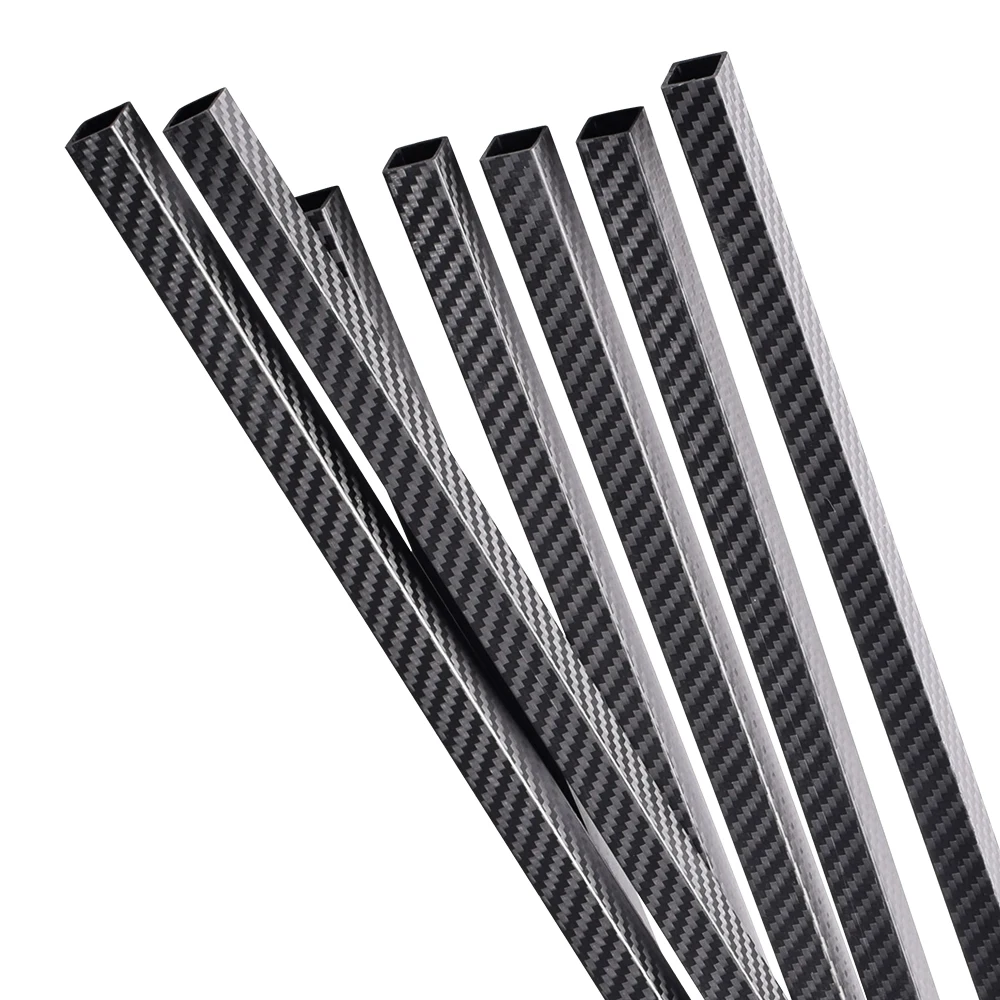 1 шт. прямоугольная саржевая матовая трубка из углеродного волокна длина 500 мм 8 10