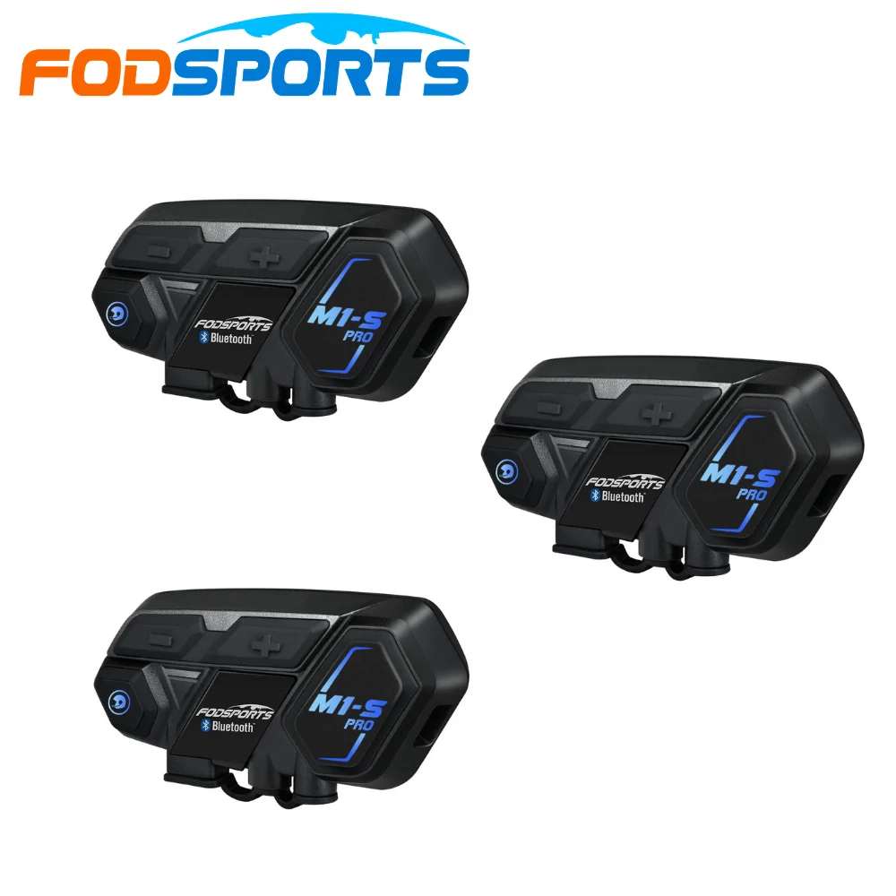 3 шт. Fodsports M1 S Pro мотоциклетная гарнитура шлем 8 Riders 2000m Group Talk 850mAH Moto Bluetooth