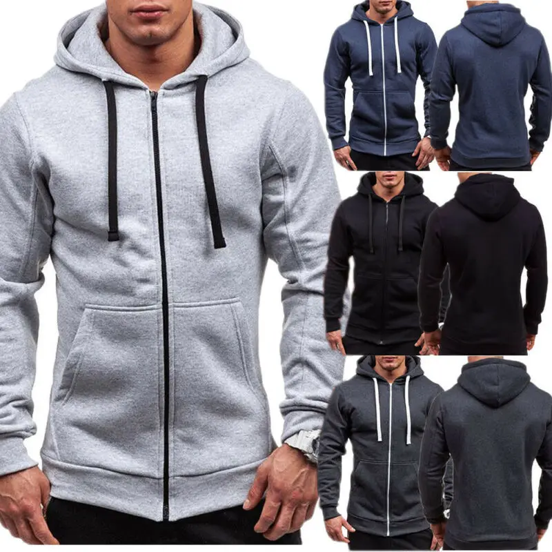 

Fashion Hoodie Men Winter Slim Warm Long Sleeve Cardigan Zip All-match sports Loose plus size 3XL Sweatshirt Coat Jacket