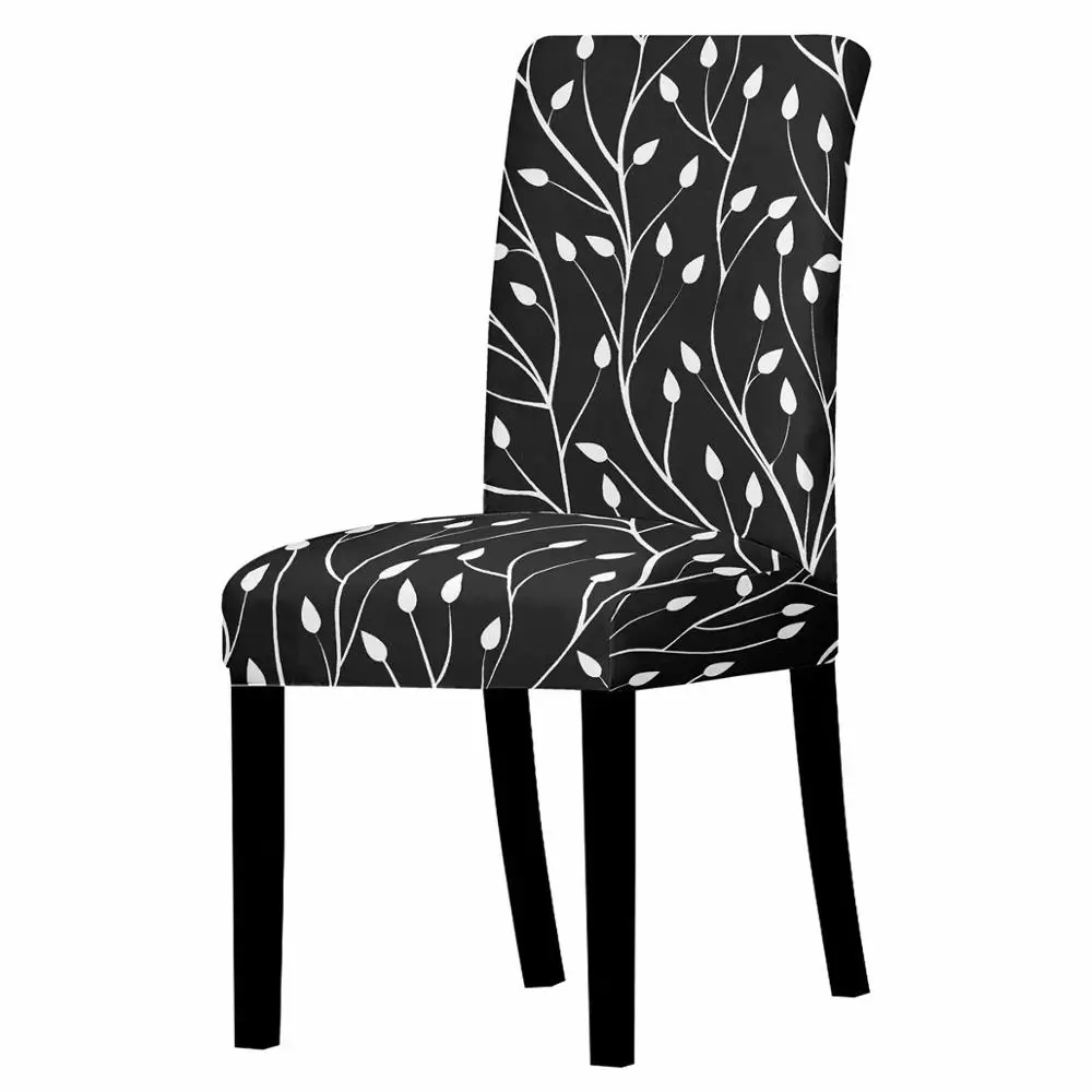 Leaf Fruit Branch Printed Chair Cover Dining Elastic Covers Spandex Stretch Modern Style Anti-dirty Removable | Дом и сад