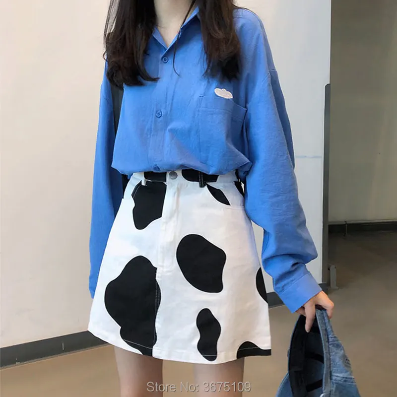 Женские джинсы с принтом коровы мини-юбка-карандаш сексуальные джинсовые юбки