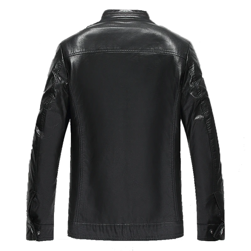 MOGU New Winter Fashion Leather Jacket Men L-7XL Thick Suede Solid Leather Jacket Casual Faux Fur Coat
