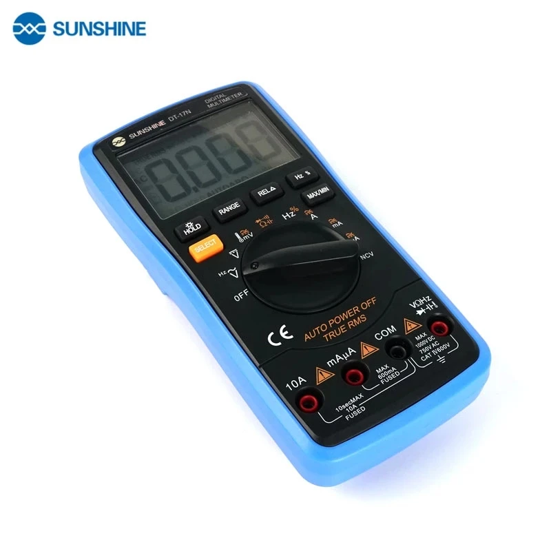 SUNSHINE DT-17N Multimeter Automatic Range Recognition High Precision LCD Digital Display AC DC Voltage and Current Resistance