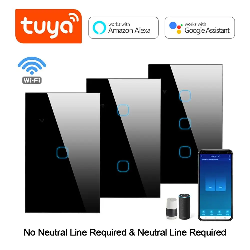 Tuya Smart Life дома Wi Fi Беспроводной пульт дистанционного управления настенный