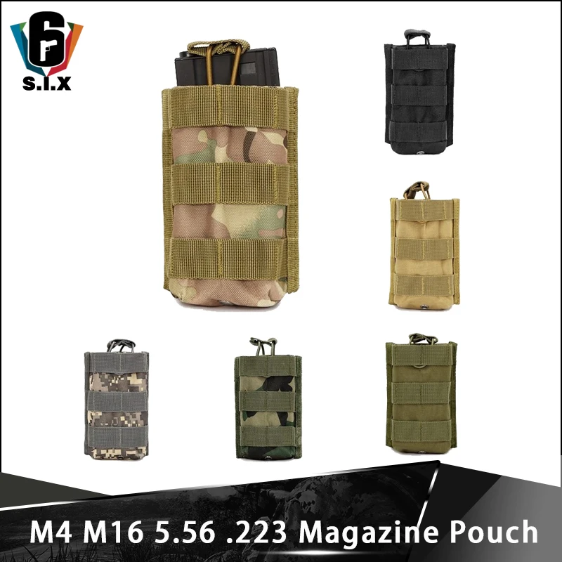 

CQC Airsoft Military Tactical Molle Open Top Single Rifle Magazine Pouch M4 M16 5.56 .223 Hunting Paintball Mag Bag
