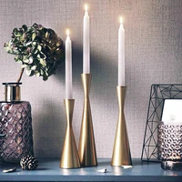 simple moments modern style gold metal candle holders wedding decoration bar party home decor candlestick