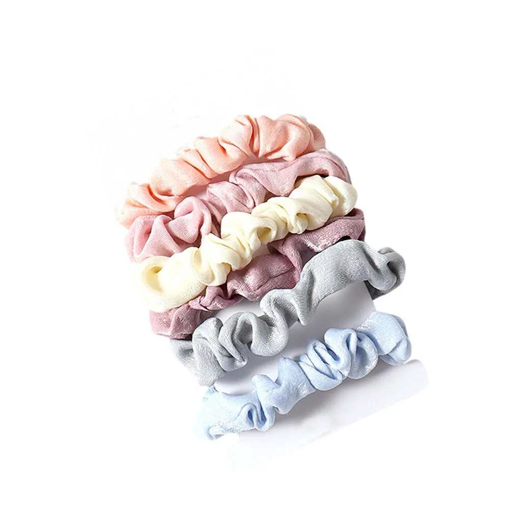 

6Pcs/Pack Women Hair Ring Fashion Print Scrunchie Leopard Silk Hair Bands Girl Women Elastic Satin Hair Ribbon Rope Accessories