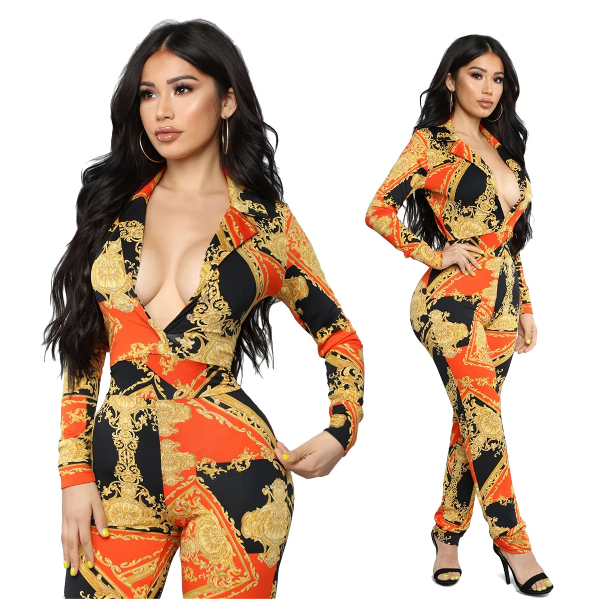 Новинка 2019 года. Модные женские Комбинезоны для ночных клубов с v образным