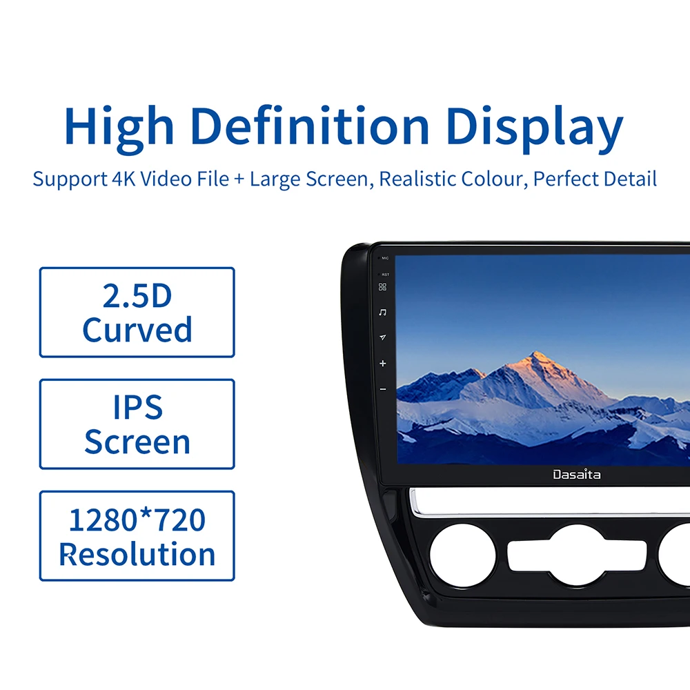 Автомагнитола Dasaita 1 Din 10 2 дюйма Android для Volkswagen VW Jetta 2011 2012 2013 2014 2015 GPS-навигация с DSP