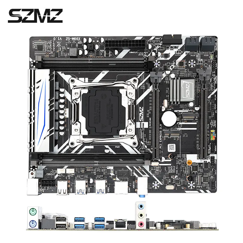 SZMZ X99 материнская плата с двумя каналами NVME SSD M.2 WIFI M2 USB 3 0 Поддержка E5 2678V3 2620V3