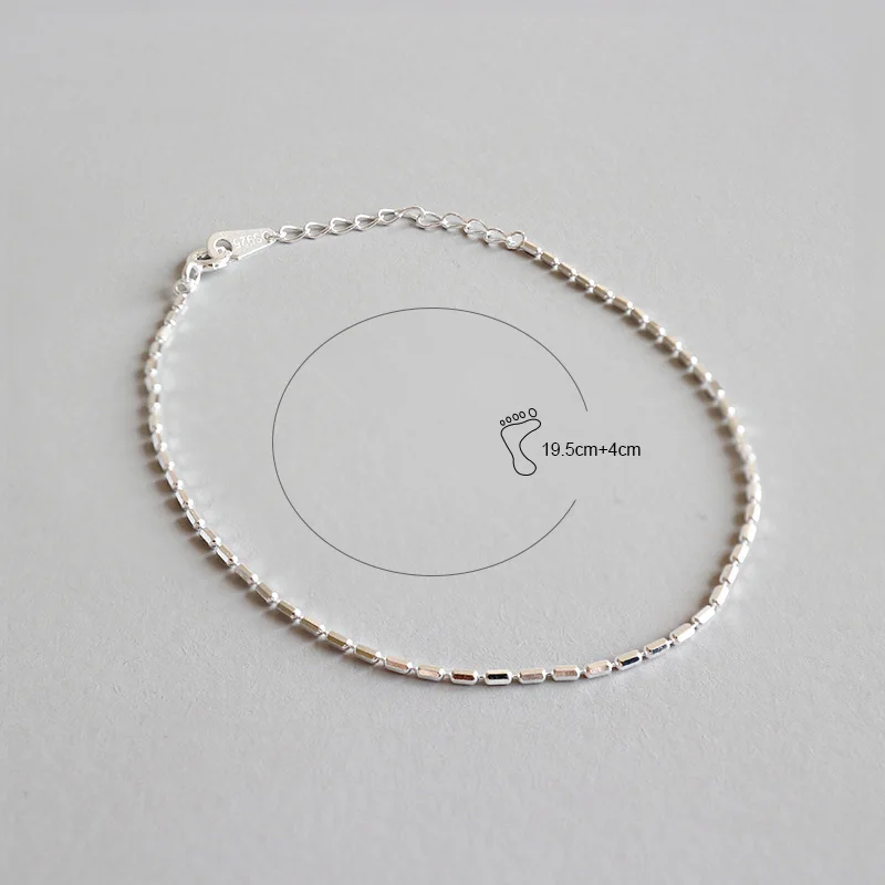 Anklets Trustdavis,, Твердое Серебро 925 пробы, модная женская Ювелирная цепочка, 19,5 см, ножные браслеты для жены, лучшего друга, DA121 - Окраска металла: Anklets