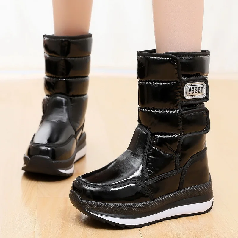 Детские Нескользящие ботинки для мальчиков и девочек теплая непромокаемая обувь