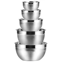 stainless steel mixing bowls set of 5 non slip nesting whisking bowls set mixing bowls for salad cooking baking tool