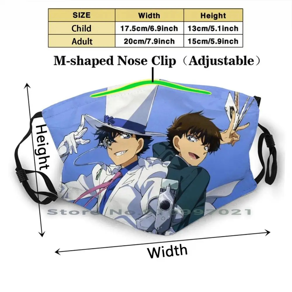 Kuroba Кайто Кид многоразовые лицевая маска против дымки Пылезащитная с фильтры для