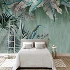 Пользовательские фото обои современный популярный 3D растительный лист росписи гостиной диван ТВ фон настенная живопись Papel де Parede Sala 3 D