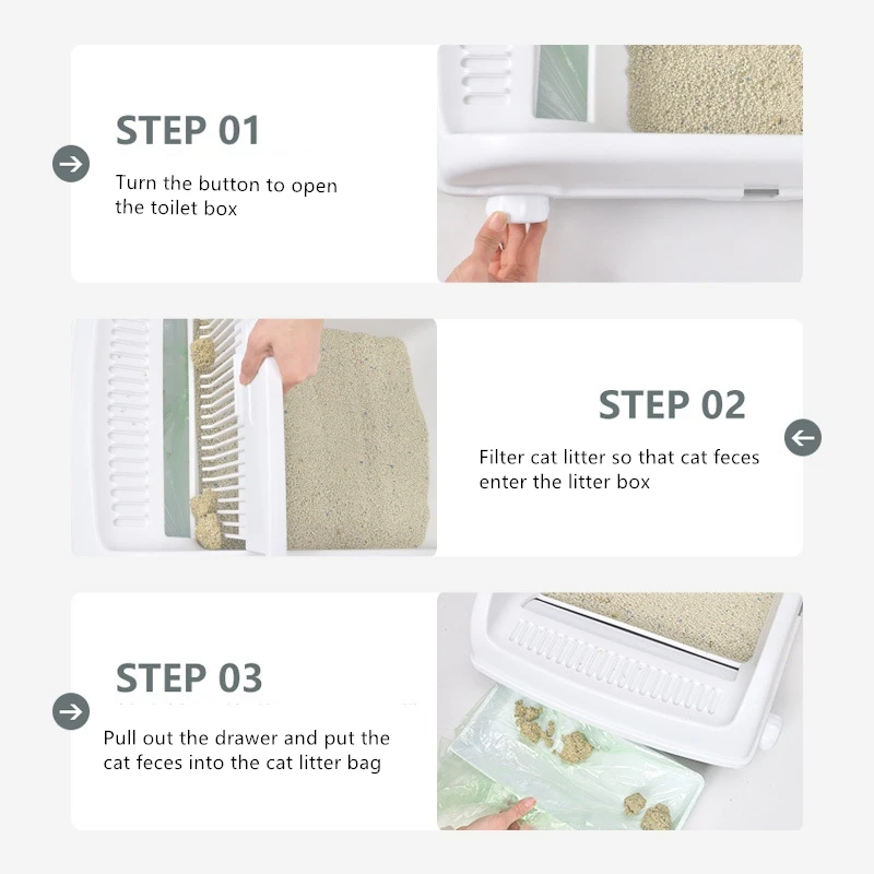 Полуавтоматическая коробка для мусора ящик кошачьих туалетов домашних животных