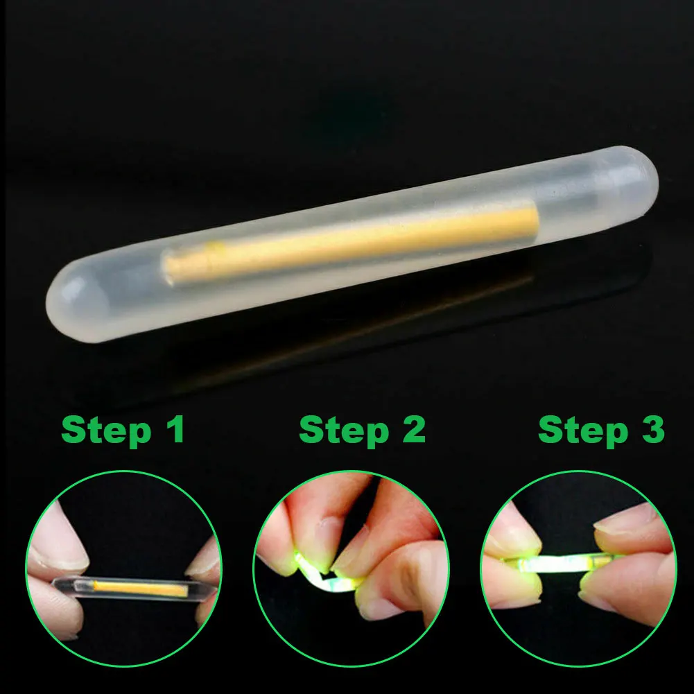 

50 Pcs(10 packs) Dia:4.5X37mm Fishing Float Glow Stick Wand Green Colour Night Lighting Stick For Fishing Floats Accessories