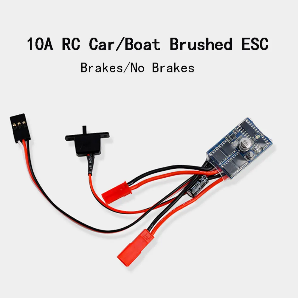 

Мини-контроллер скорости с щеточным ESC на 10 А для радиоуправляемого автомобиля 1/16 1/18 1/24 гусеничная машина WPL C24 B16 B24 B36 радиоуправляемая лодка