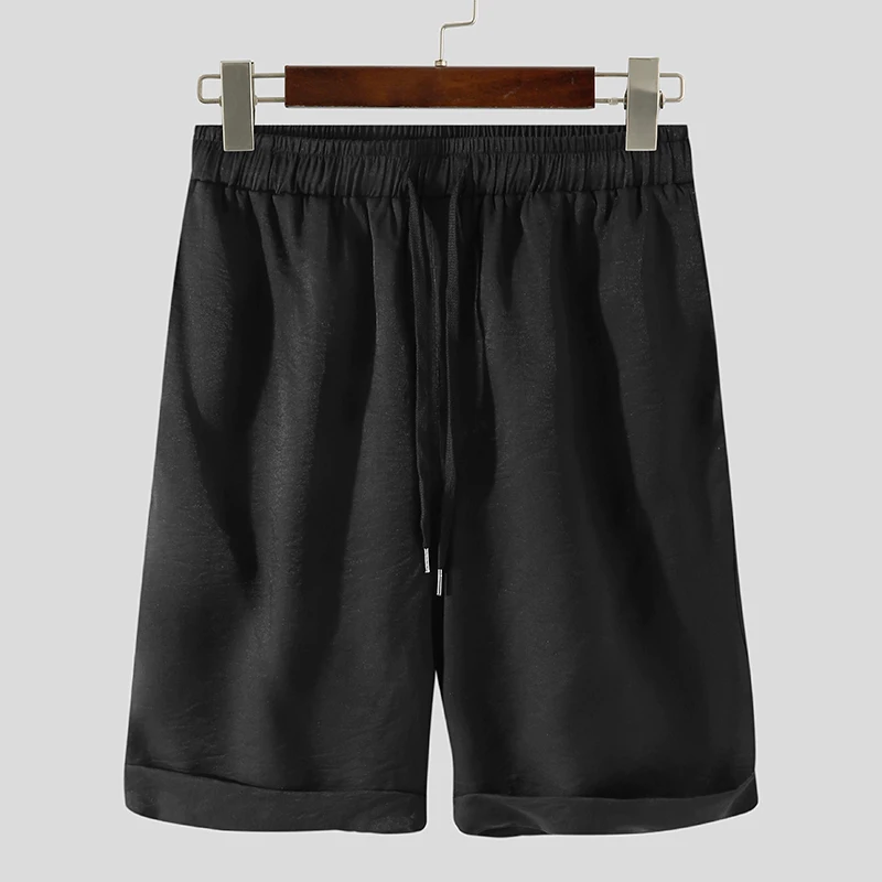 

Men's summer leisure sports short-sleeved shirt solid color simple style wear-resistant comfortable cool shorts two-piece suit