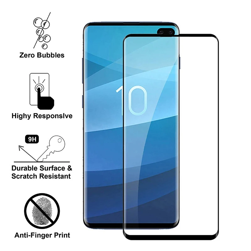 20D Full Curved Screen Protector For Samsung Galaxy S9 S10 S8 Plus Note 8 9 Tempered Glass s10 5G Film | Мобильные телефоны и