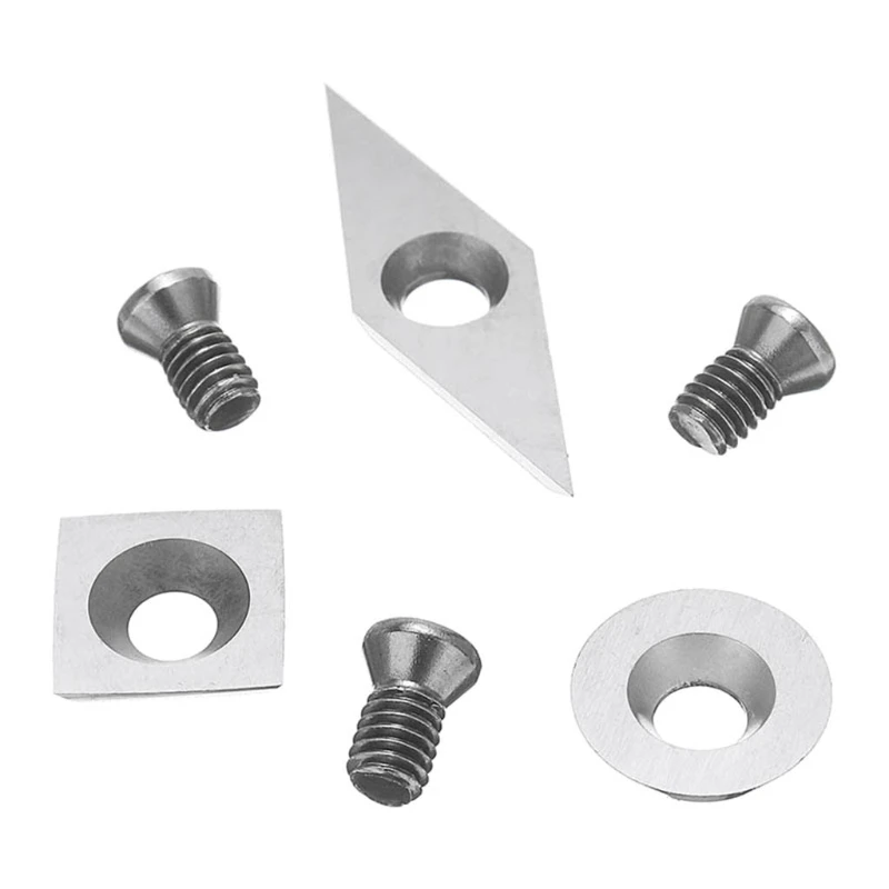

3 Pieces Carbide Insert Woodturning Tools Replacement Cutters Wood Lathe Chuck Turning Tools High Strength Blades