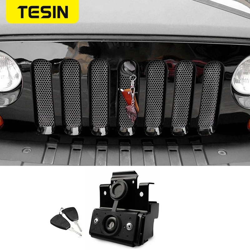 

TESIN Security Hood Lock Set Kit Engine Anti-Theft Assembly Fit Jeep Wrangler JK 2007-2010 2011 2012 2013 2014 2015 2016 2017
