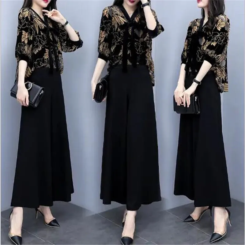 2020 осенне-летний модный женский костюм повседневные штаны с высокой талией и