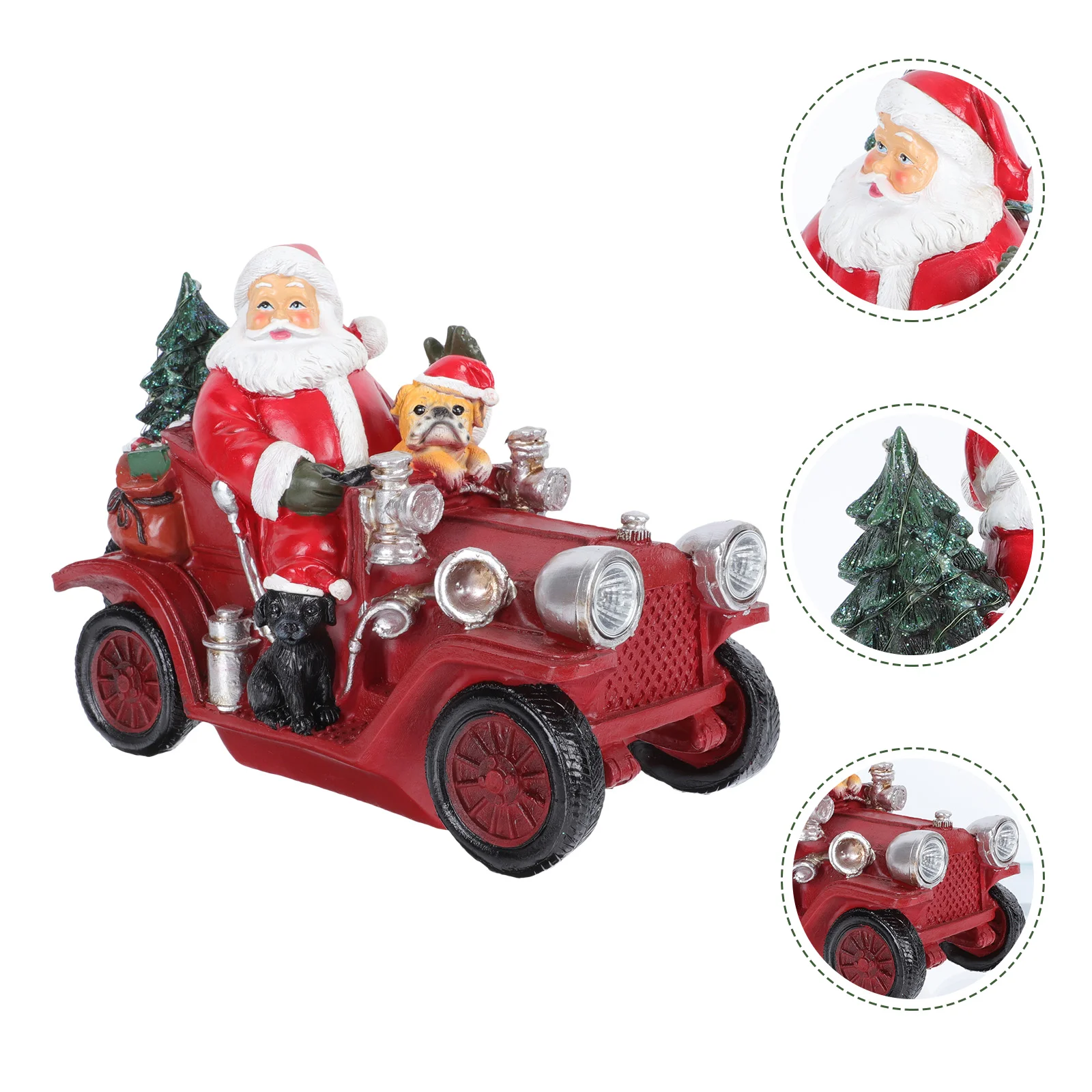 

1pc Decorative Resin Truck Nice Santa Claus Decor Christmas Santa Adorn Red