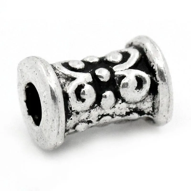 Круглые шарики из металлического сплава цилиндрические серебристые с цветным