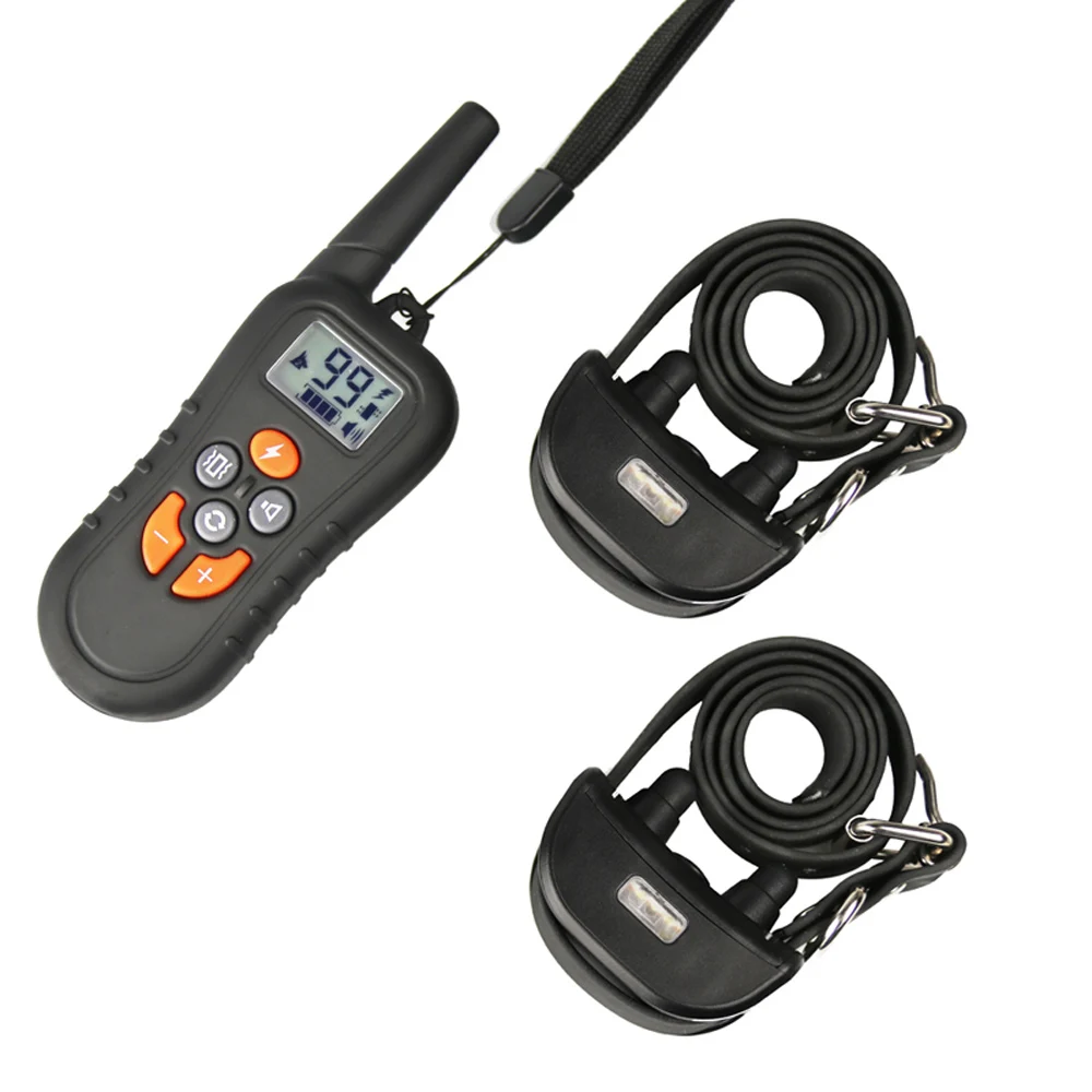 for 2 dog Ошейник для дрессировки собак электронный электроошейник для собак с дистанционным управлением водонепроницаемый перезаряжаемый ошейник с электрическим током и звуковым сигналом ошейник для собак электрический - Цвет: for 2 dog