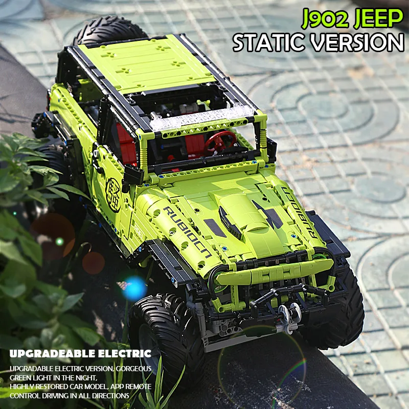 J902 технические автомобиль совместим с MOC 5140 зеленый SUV внедорожный модель