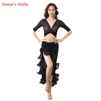 belly dance set summer sexy top skirt women oriental dance practice outfit 3 piece belly dance costume top long skirt