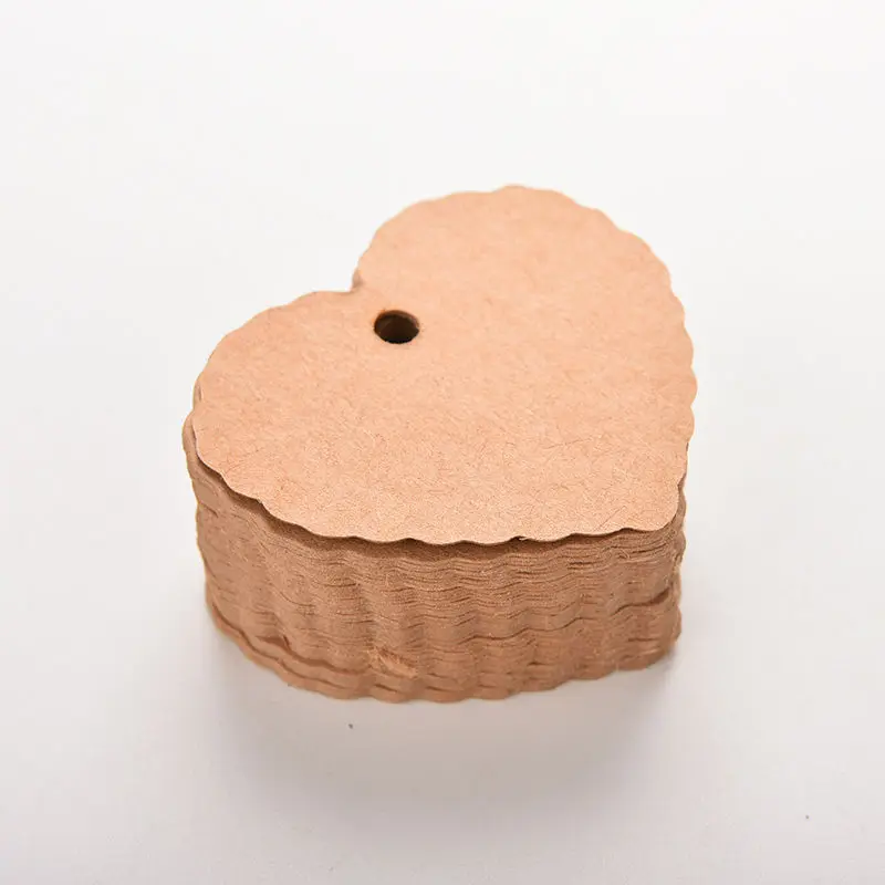 

Card Label Blank Luggage Tags Heart Greeting Cards Kraft Paper Wedding Party Valentine's Day Gift 3 Colors Wholesale 100Pcs/Set